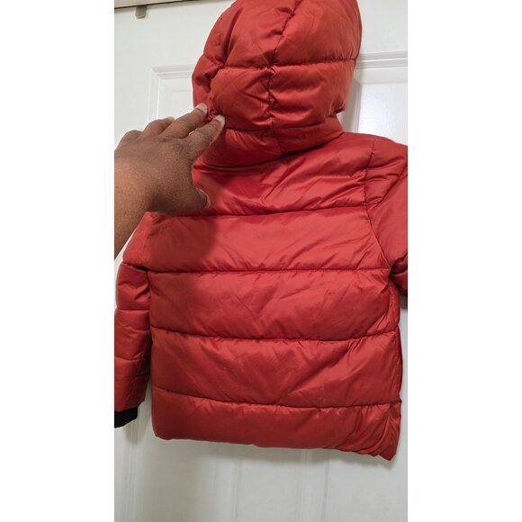 Michael Kors Kids Orange Puffer Jacket Hood & Zip Closure Size 4T Polyester Line - Picture 4 of 7
